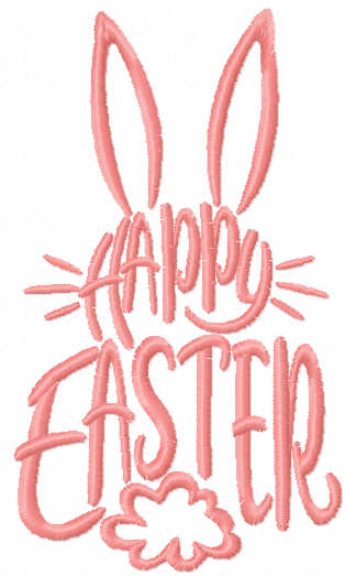 Happy easter one colored free embroidery design Happy easter one colored free embroidery design