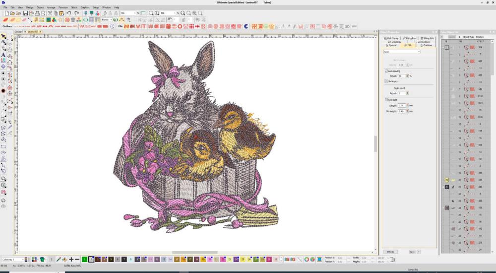 Wilcom embroidery digitizing software screen