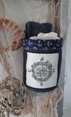 Soft basket with rose of wind embroidery design