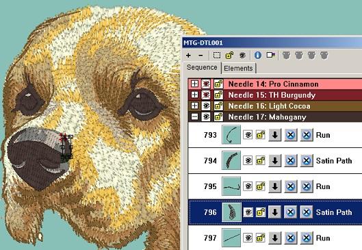 Embroidery design digitizing Layers 5 and 6 16