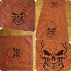 Intrigue Meets Elegance with Skull Embroidery Design Bathroom Towel