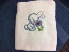 Terry Towel with Bunny Embroidery Design Charming Kitchen Decoration
