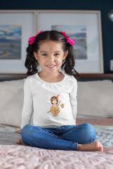 Whimsy with Tilda Doll Embroidery Design on Long Sleeve Shirt