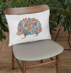 Whimsical Hedgehog Autumn Leaves Pillow: Cozy Charm for Your Home