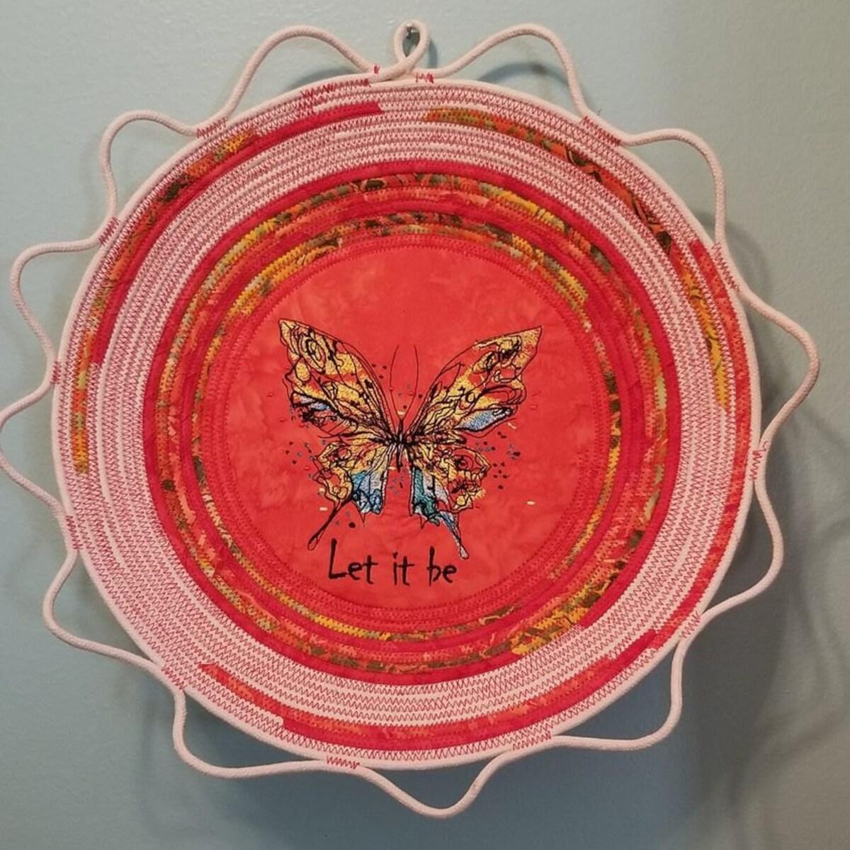 Let It Be Butterfly Embroidery Design Enhance Elegance Rope Basket