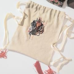 Style with Cotton Fabric Bag Featuring an Original Embroidery Design