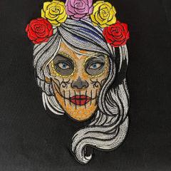Female Skull with Roses - Captivating Mexican-Style Embroidery Design