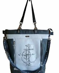 Nautical Elegance Embroidered on Leather Beach Bags