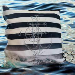 Create Nautical Paradise with Marine Sketch Embroidery Design Cushion