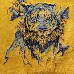 Roaring Majesty - Wet Tiger Embroidery Design