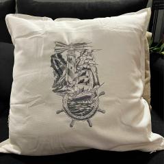 Set Sail into Cozy Comfort with Nautical-Themed Embroidery Pillows