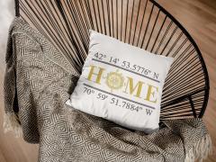 Home and Latitude-and-Longitude Embroidery Design: Personalize Home
