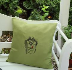 Pillow With Cat Free Embroidery design Feline Charm to Decor