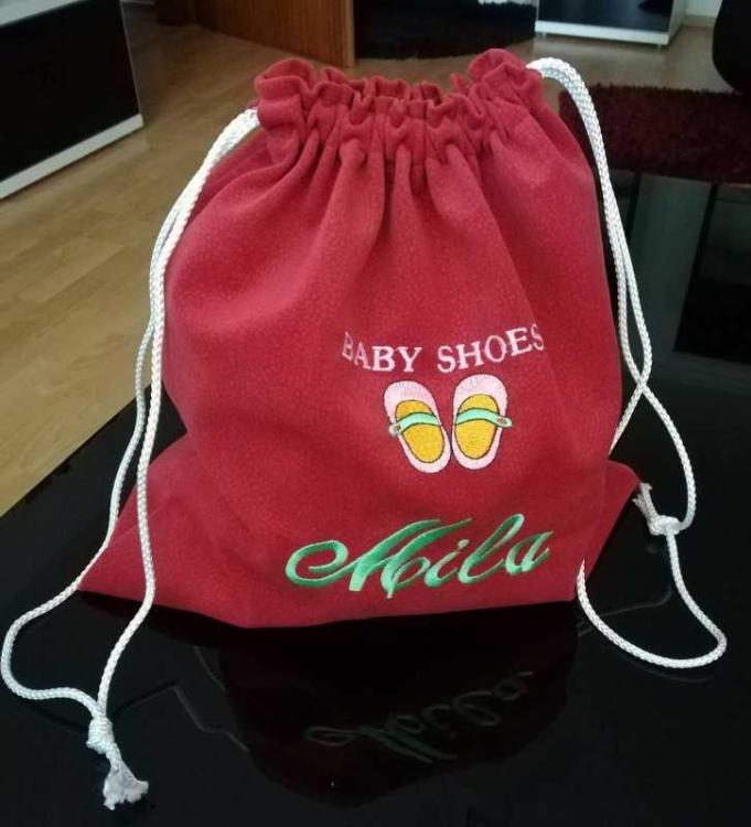 embroidered backpack baby shoes