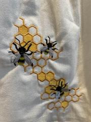 Bee-autiful Embroidery: Honeycomb Elegance in Your Kitchen
