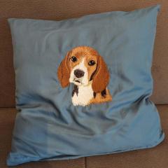Beagle Bliss Elevate Living Space with Dog-Themed Embroidery Cushions