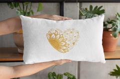 Autumn Splendor: Pillows Adorned with Fall Leaves Heart Embroidery