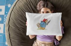 Pillows for Interior with Vintage Teddy Bears Embroidery Design