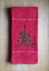 Elevate Holiday Decor with Christmas Embroidery on Bathroom Towels