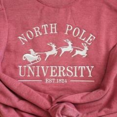 Hoodies with Christmas Embroidery Design Celebrating North Pole Theme