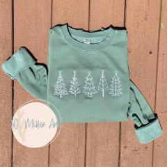 Festive Elegance Winter Apparel with Christmas Tree Embroidery Design