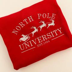 Cushions with Christmas Embroidery Designs Embracing North Pole Theme