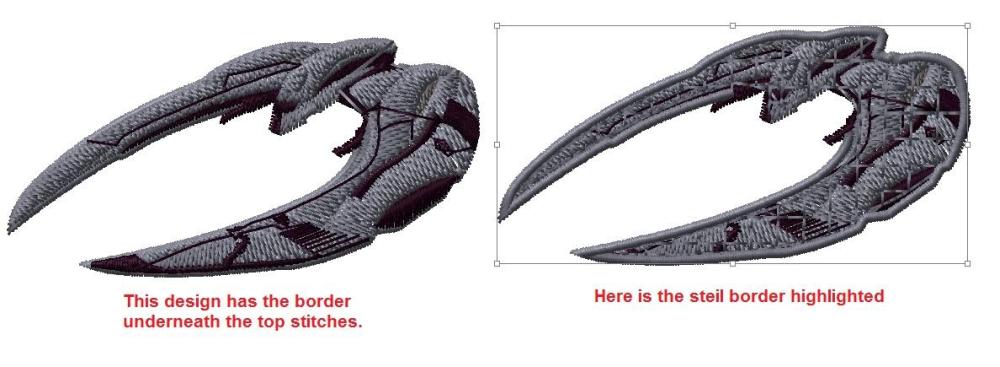 Embroidery borders layers