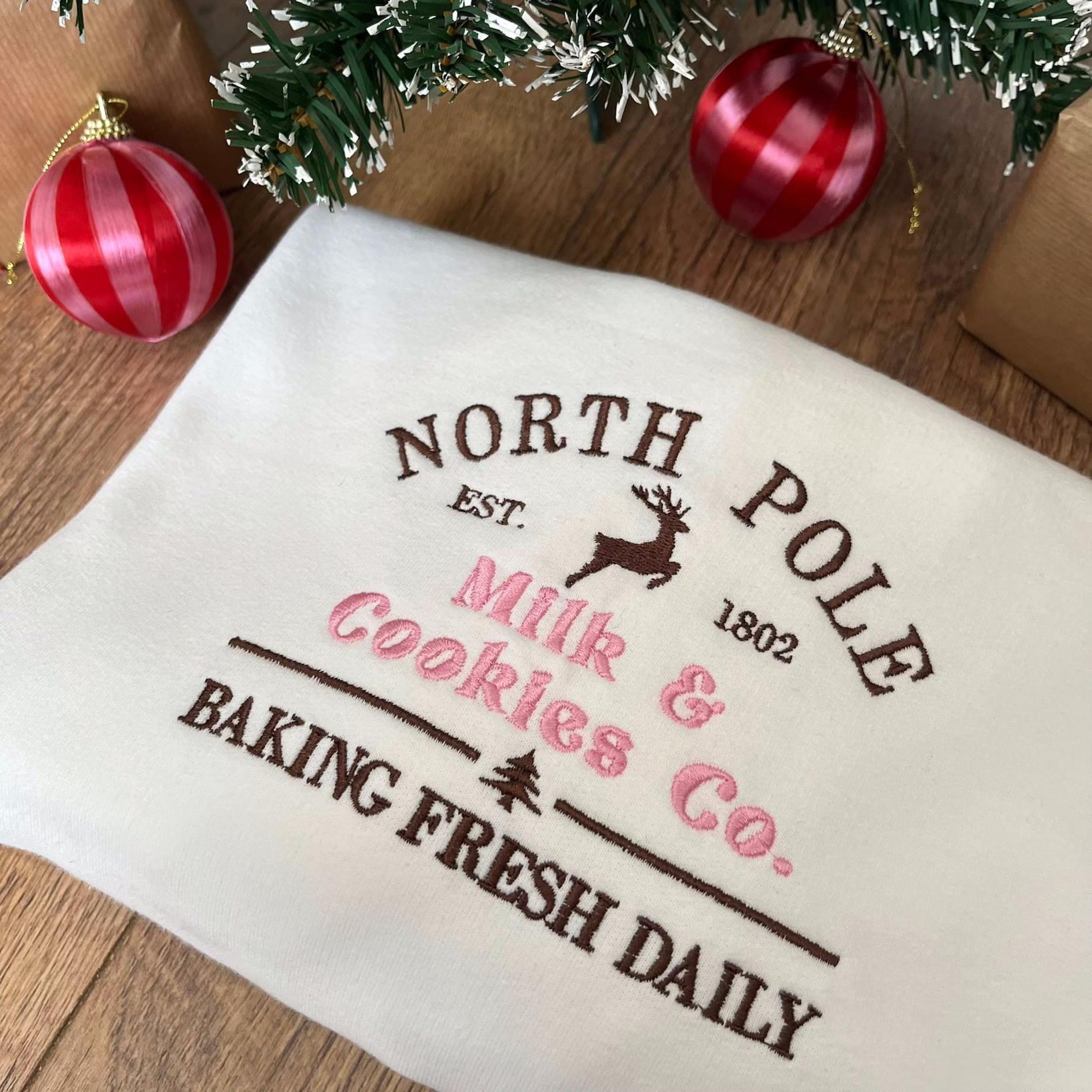North Pole Milk & Cookies: A Cozy Embroidered Fleece Carpet Design