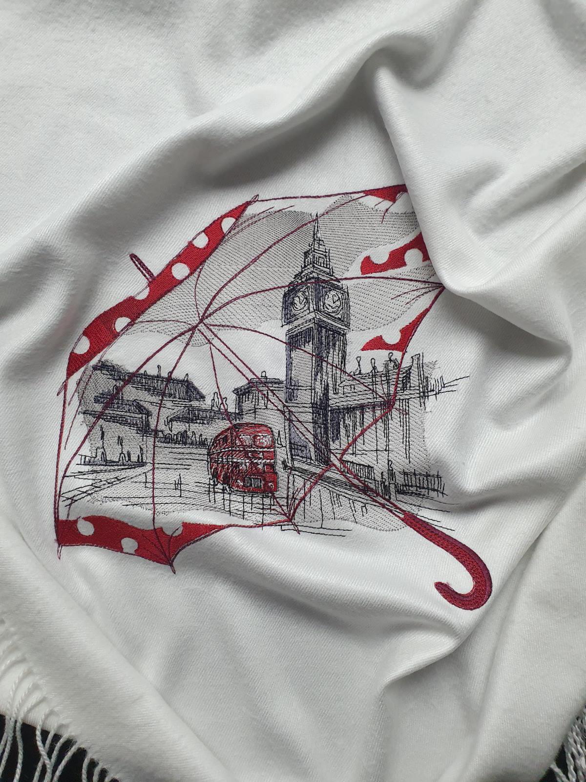 London Umbrella Embroidery Design: Artistic Elegance Unveiled