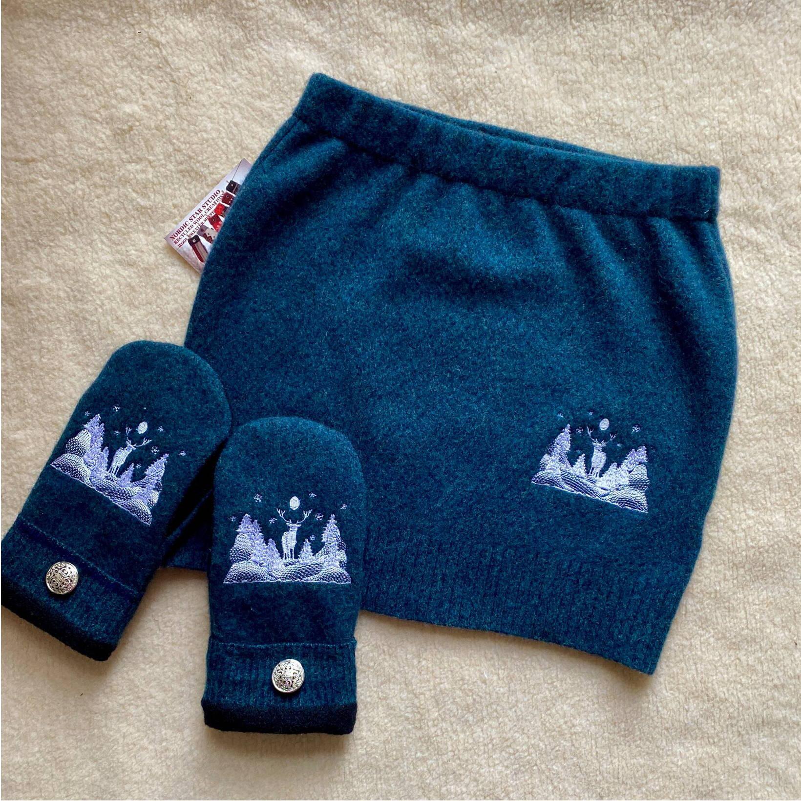 Winter Pine Forest Embroidery: A Reindeer Set Wonderland
