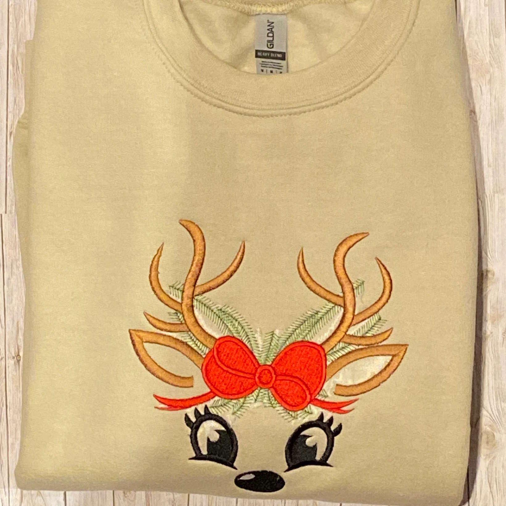 Christmas Reindeer Embroidery Design: Elegant Shirt Makeover