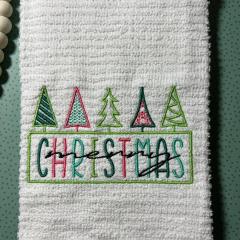 Elevate Towel Game Chic Christmas Embroidery Ideas for Bathroom
