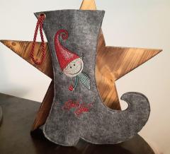 Christmas Sock with Mischievous Elf Design: A Festive Delight