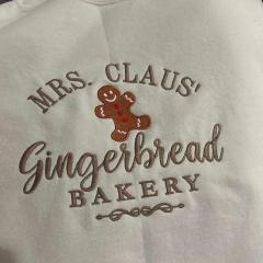Christmas Embroidery: Mrs. Claus Bakery Hoodie Design