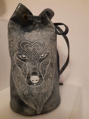 Tribal Wolf Embroidery Design: Unique Style for Bags