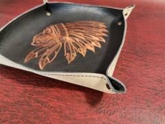 Machine Embroidery Design Elevates Leather Stand