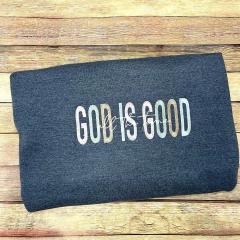 God is Good Embroidery Design: Cozy Sweater Makeover