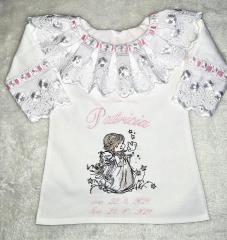 Star Angel Embroidery design in Christening Dresses