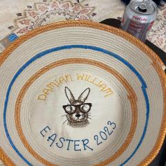 Bunny with Glasses Embroidery: Adorable Napkin Makeover