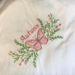 Butterfly Embroidery Design: Elegant Towel