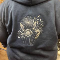 Gold Floral Embroidery Design: Elevate Your Hoodie