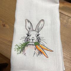Easter Bunny Embroidery Design: Beautify Your Kitchen Towels