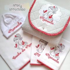Girl Hugging Puppy Embroidery: Charming Creations