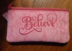 Believe Embroidery Design: A Small Bag's Big Impact
