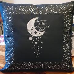 Luxury Moon and Stars Embroidery Design Enhance Home Decor