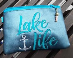 Artistic Lake Life Embroidered Small  Accessory Bag