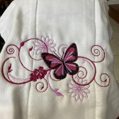 Elegant Butterfly Embroidery Design for Cooking Apron