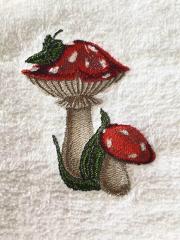 Enchanting Amanita Mushroom Embroidery Nature Inspired Art