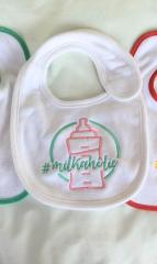 Personalized Baby Gift Embroidery Playful Milkaholic Bib Design
