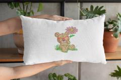 Teddy Bear Botanist Embroidery Design Meadow Art